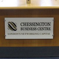 Chessington Business Centre Reception sign